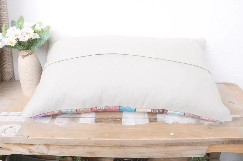 Interior Designer Pillow, Kilim Pillow, Kilim Cushion Sham, Neutral Pillow Sham, Pillow Case, 12x20 Rainbow Pillow Sham, Farmhouse Pillow Sham - 7
