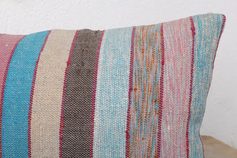 Interior Designer Pillow, Kilim Pillow, Kilim Cushion Sham, Neutral Pillow Sham, Pillow Case, 12x20 Rainbow Pillow Sham, Farmhouse Pillow Sham - 5