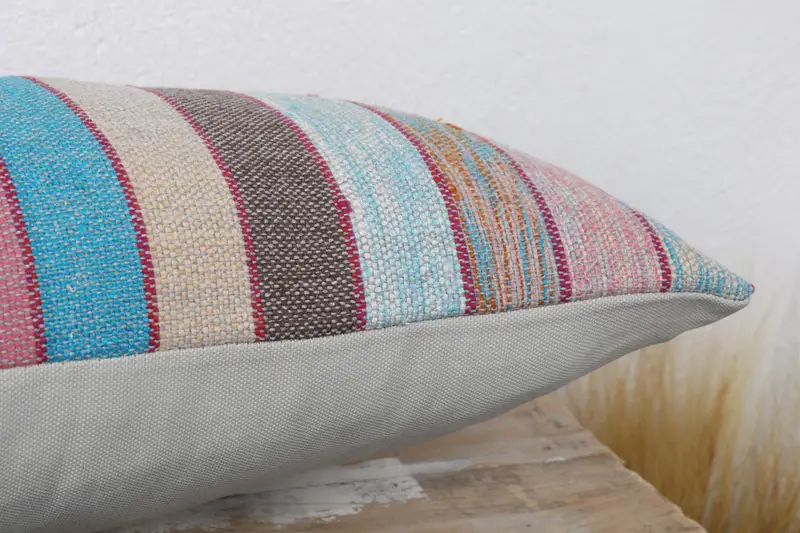 Interior Designer Pillow, Kilim Pillow, Kilim Cushion Sham, Neutral Pillow Sham, Pillow Case, 12x20 Rainbow Pillow Sham, Farmhouse Pillow Sham - 6