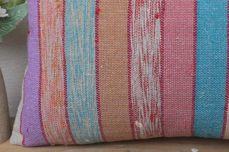 Interior Designer Pillow, Kilim Pillow, Kilim Cushion Sham, Neutral Pillow Sham, Pillow Case, 12x20 Rainbow Pillow Sham, Farmhouse Pillow Sham - 3