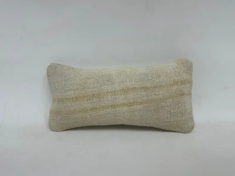 Interior Designer Pillow, Pillow Sham, 8x16 White Pillow Cover, Kilim Pillow, Lounge Throw Cushion, Bed Cushion, Ethnical Kilim Rug Pillow - 1