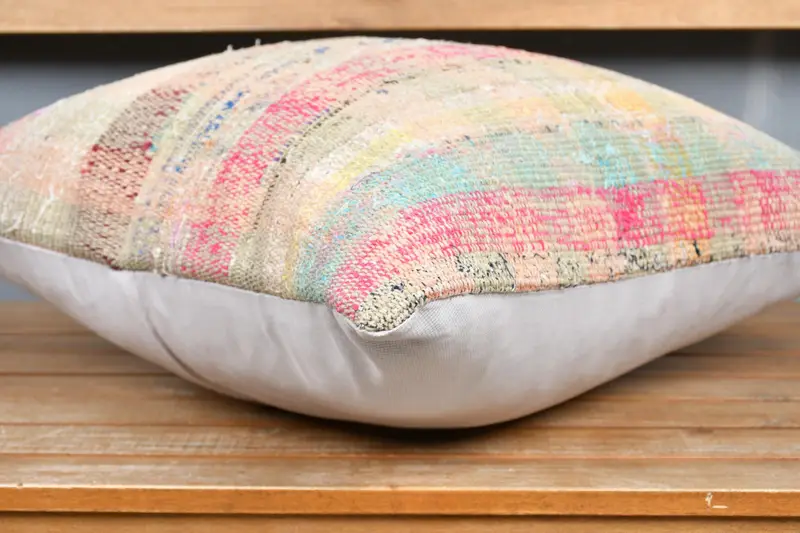Pillow for Sofa, Morroccon Kilim Cushion Cushion Cover, Cushion Case, Handmade Kilim Cushion, 20x20 Rainbow Pillow Case, Turkish Pillow - 4