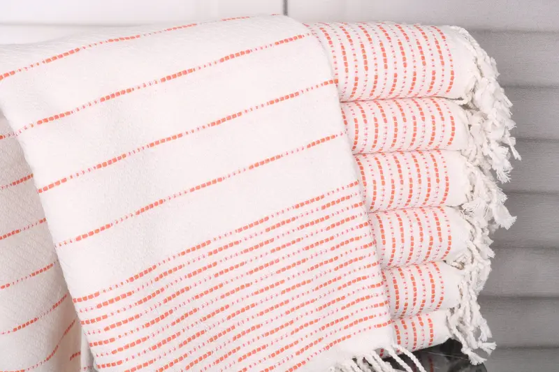 Boyfriend Gift Orange Cotton Towel Personalized Gift, 38x71 Inches