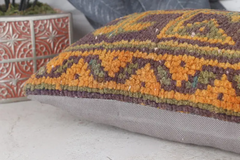 Pillow Cover, Decorative Bolster Pillow, Boho Pillow, 8x16 Blue Pillow, Garden Pillow Sham, Turkish Pillow, Boho Pillow Sham Cover - 7