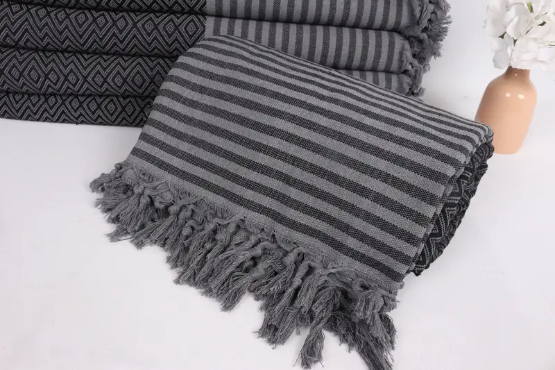 Personalized Gifts, Throw Blanket Couch, Boho Throw Blankets, 104x80 Cotton Diamond Towel, Personalize Gift, Turkish Towel Blanket - 4