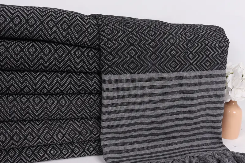 Personalized Gifts, Throw Blanket Couch, Boho Throw Blankets, 104x80 Cotton Diamond Towel, Personalize Gift, Turkish Towel Blanket - 2