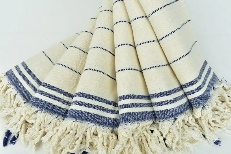 Custom Beach Towel, Bride Gift, Eco-friendly Turkish towel for home and travel, Embroidered Towel, Best Beach Towel, 68x36 Cotton Striped Towel - 4