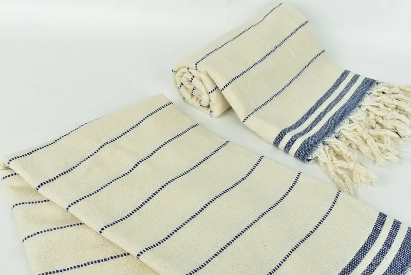 Custom Beach Towel, Bride Gift, Eco-friendly Turkish towel for home and travel, Embroidered Towel, Best Beach Towel, 68x36 Cotton Striped Towel - 7