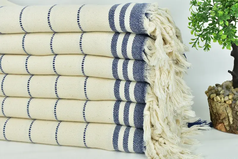 Custom Beach Towel, Bride Gift, Eco-friendly Turkish towel for home and travel, Embroidered Towel, Best Beach Towel, 68x36 Cotton Striped Towel - 3