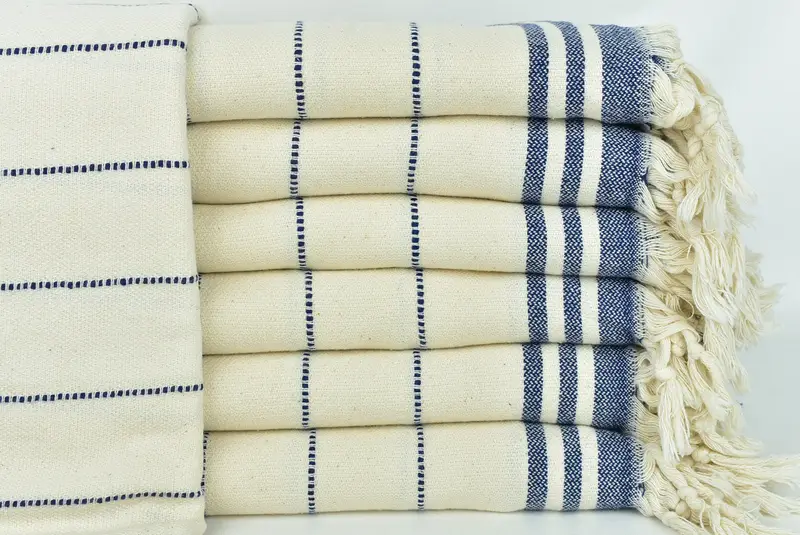 Custom Beach Towel, Bride Gift, Eco-friendly Turkish towel for home and travel, Embroidered Towel, Best Beach Towel, 68x36 Cotton Striped Towel - 1