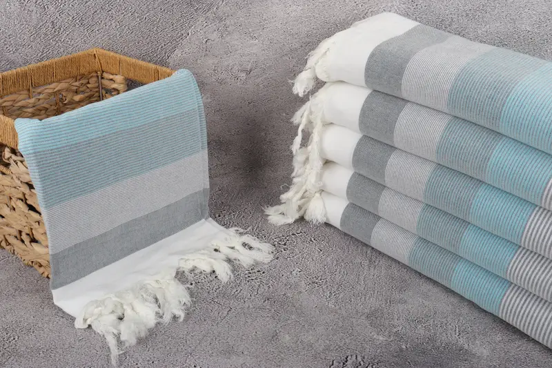 Cancun Bachelorette Party Gift Ideas, 68x40 Cotton Striped Towel, Handmade Gift, Luxury towel, Turkish Towel USA, Family Gift Basket, Baby Boy Gift - 3