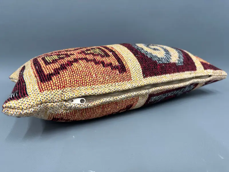 Cushion Cover, Kilim Cushion Sham, Southwestern Pillow, Pillow for Couch, Vintage Kilim Throw Pillow, 10x20 Yellow Cushion Case - 6