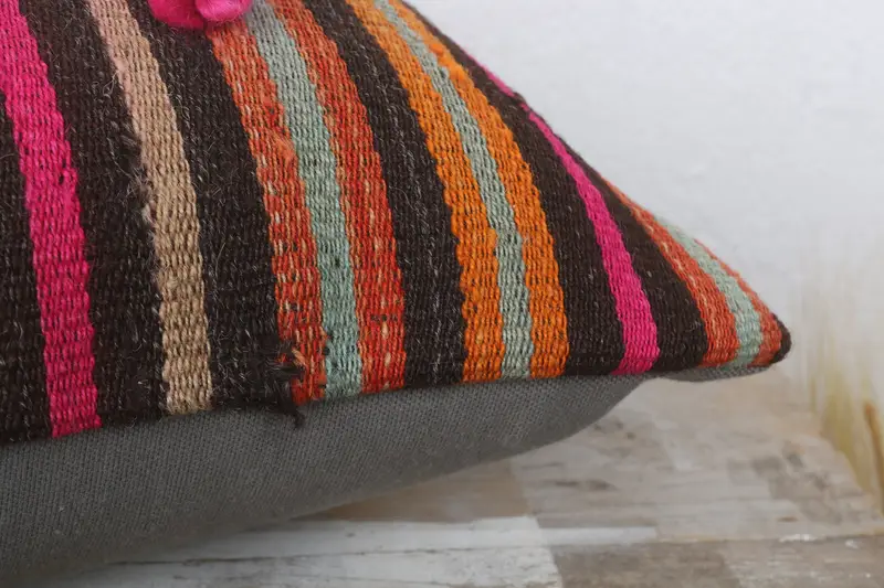 12x24 Orange Cushion Cover, Throw Kilim Pillow, Home Decor Pillow, Turkish Pillow, Armchair Pillow, Pillow Sham, Patio Pillow Sham - 6