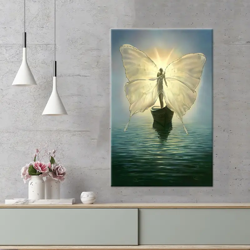 Enchanted Canvas: Mystical Fisherman & Butterfly Dreams