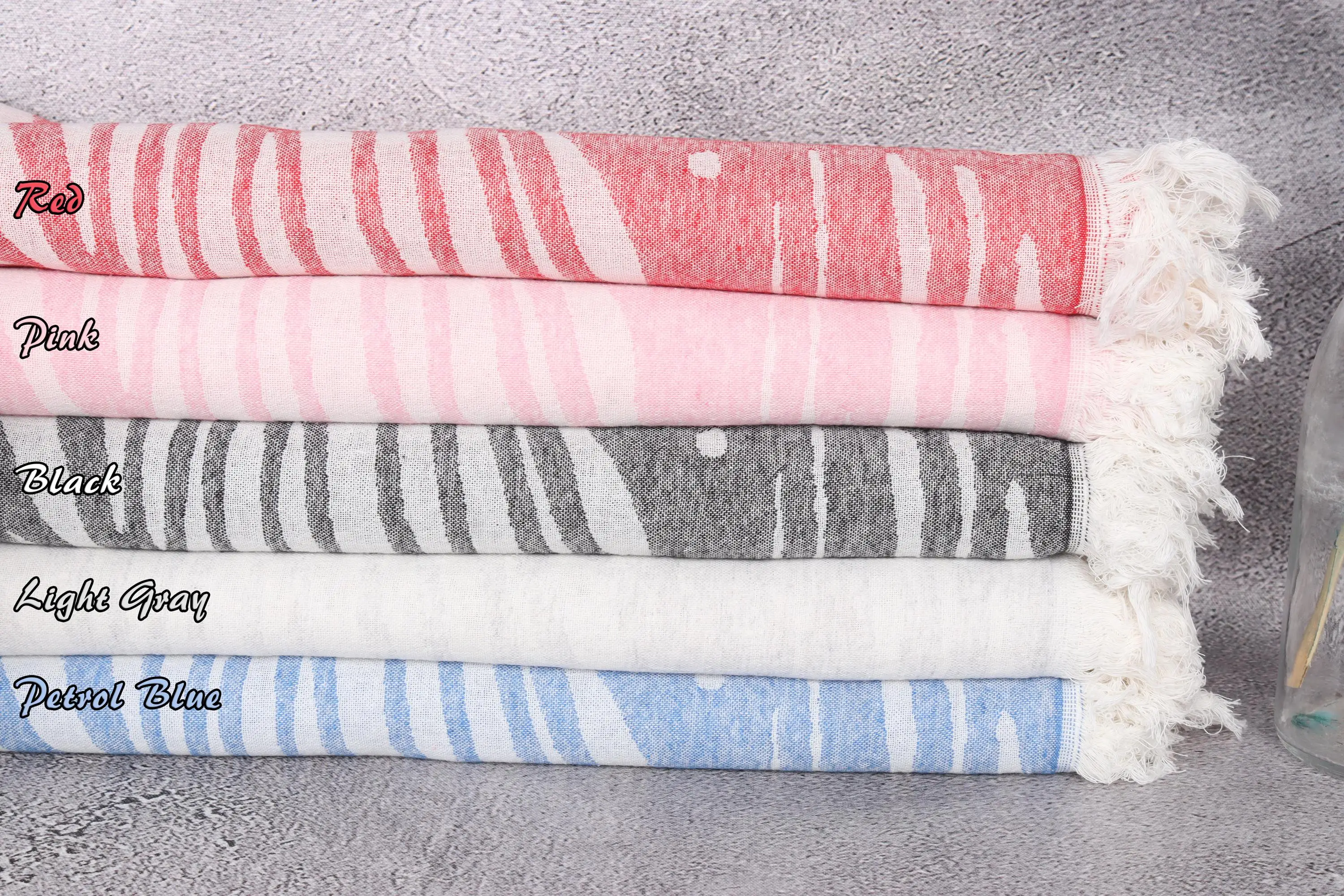 Personalized Floral Design Beach Towel, Organic Cotton, 40x71 - 1