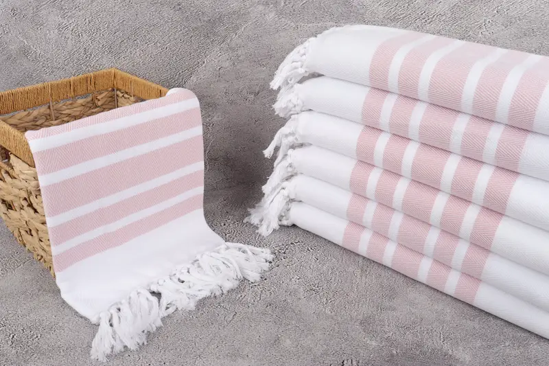 Personalized Towel, Gift For Her, Turkish Bath Towel Set, Sand-free towel, Peshtemal Towel USA, Bachelor Party Gifts, 70x40 Cotton Herringbone Towel - 3