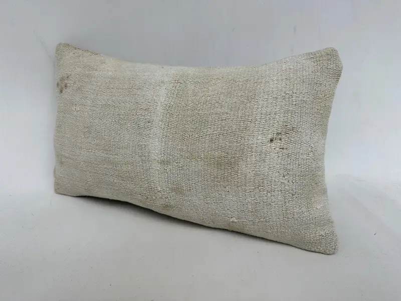 Ottoman Cushion Cover, Pillow for Sofa, Bed Cushion Cover, Sofa Cushion Cover, Kilim Pillow, Turkish Pillow, Cushion Cover, 12x20 Beige Pillow Sham - 4