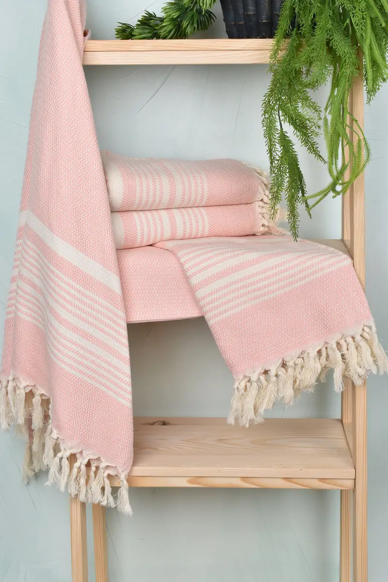 Home Gift, Luxury Turkish Bath Towel, Guest Towel, 70x40 Cotton Striped Towel, Custom Beach Towels, Bath towel, Housewarming Gift, Thin towel - 6