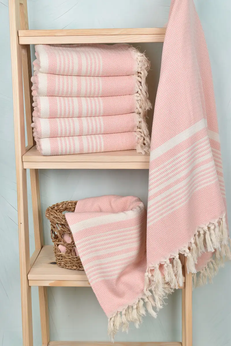 Home Gift, Luxury Turkish Bath Towel, Guest Towel, 70x40 Cotton Striped Towel, Custom Beach Towels, Bath towel, Housewarming Gift, Thin towel - 3
