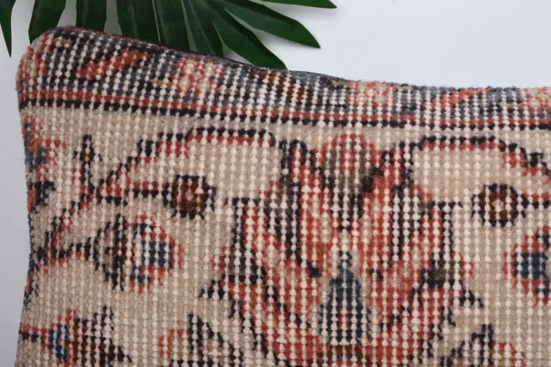 Armchair Cushion Case, Vintage Kilim Throw Pillow, 8x16 Orange Pillow Case, Cushion Case, Turkish Pillow, Vintage Throw Cushion, Antique Pillows - 2
