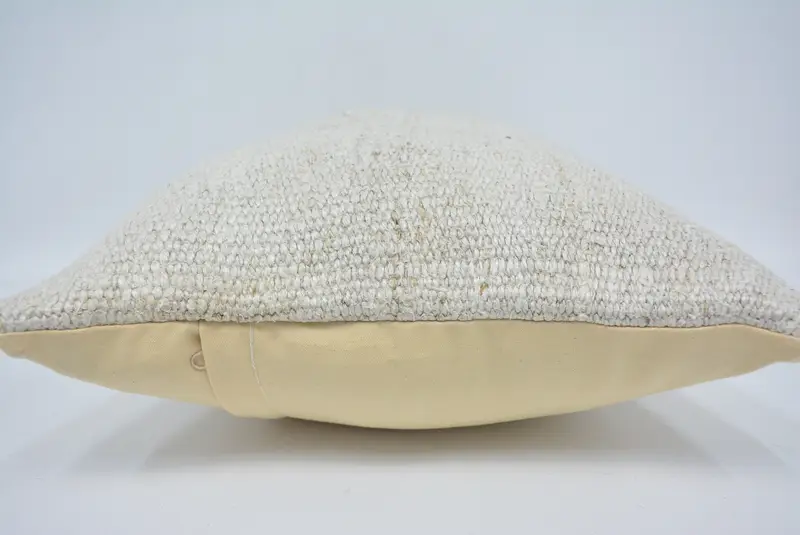 Meditation Pillow, Pillow Sham, Pillow for Couch, Vintage Throw Pillow Sham, Vintage Kilim Pillow, Boho Pillow, 16x24 White Cushion Cover - 5