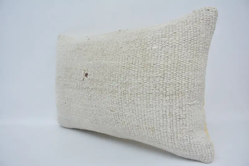 Meditation Pillow, Pillow Sham, Pillow for Couch, Vintage Throw Pillow Sham, Vintage Kilim Pillow, Boho Pillow, 16x24 White Cushion Cover - 4