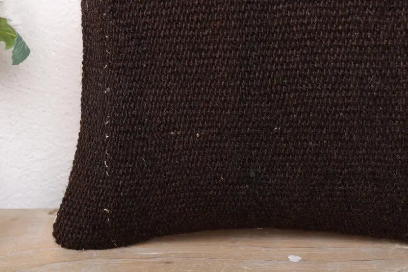 Pillow, Vintage Kilim Throw Pillow, Rustic Pillow Case, Lounge Throw Cushion, 12x12 Black Cushion Cover, Handmade Kilim Cushion, Gift Pillow - 3