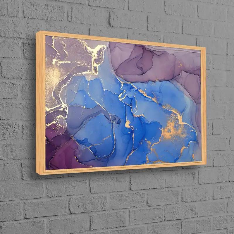 Lienzo impreso de mármol de lujo: arte de pared elegante y reluciente