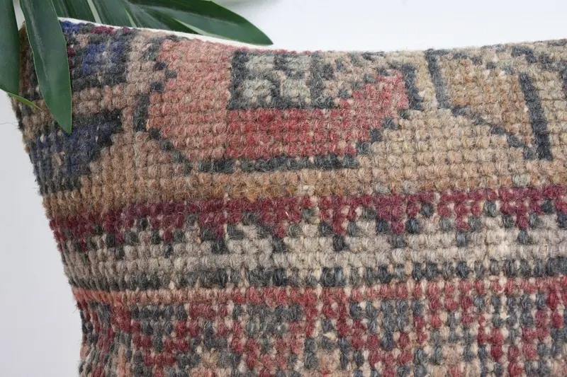 12x12 Red Cushion Case, Shabby Chic Pillow Cover, Antique Pillows, Cushion Cover, Vintage Kilim Pillow, Outdoor Patio Pillow Cover, Turkish Pillow - 2