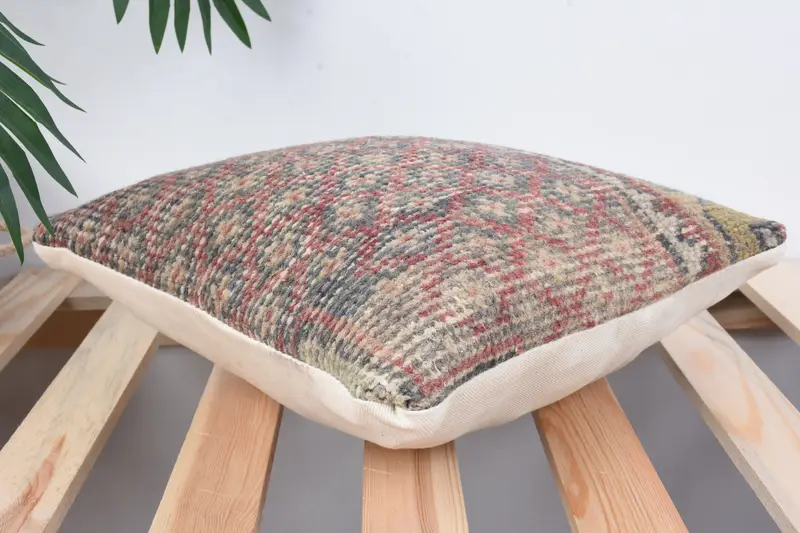 12x12 Red Cushion Case, Shabby Chic Pillow Cover, Antique Pillows, Cushion Cover, Vintage Kilim Pillow, Outdoor Patio Pillow Cover, Turkish Pillow - 6