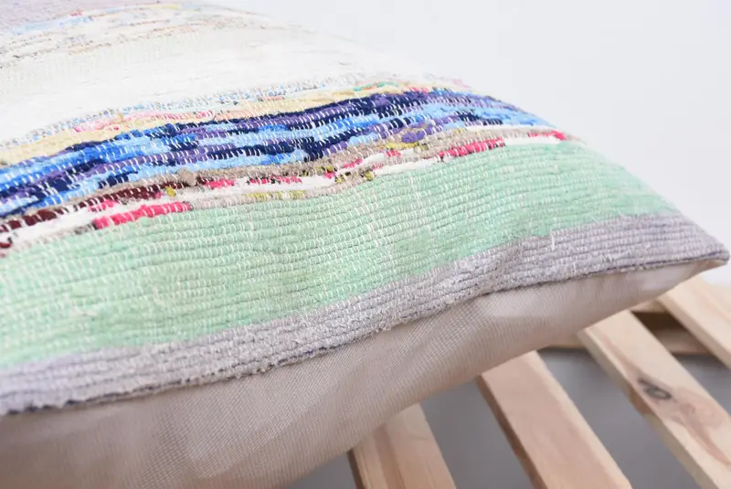 18x18 Green Cushion, Pillow Sham, Turkish Pillow, Meditation Pillow Sham, Ethnical Kilim Rug Pillow, Boho Pillow Sham Cover - 7