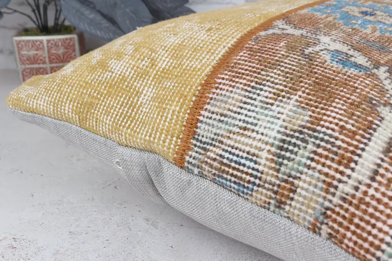 Pillow, Kilim Pillow Cover, Turkish Kilim Pillow, Throw Kilim Pillow, Outdoor Patio Cushion Cover, Sofa Bolster Pillow, 16x24 Green Pillow Sham - 6