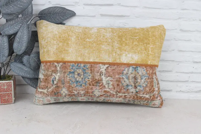 Pillow, Kilim Pillow Cover, Turkish Kilim Pillow, Throw Kilim Pillow, Outdoor Patio Cushion Cover, Sofa Bolster Pillow, 16x24 Green Pillow Sham - 1