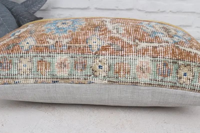 Pillow, Kilim Pillow Cover, Turkish Kilim Pillow, Throw Kilim Pillow, Outdoor Patio Cushion Cover, Sofa Bolster Pillow, 16x24 Green Pillow Sham - 5
