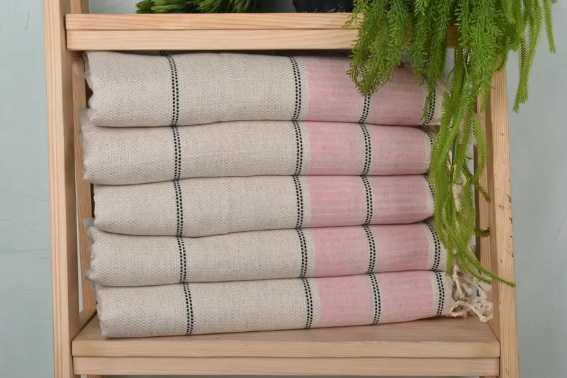 Bathroom Towels, Baby Boy Gift, Best Friend Gift, Guest Towel, 40x20 Linen Striped Towel, Summer Towel, Monogram Hand Towel, Spa Towel, Wedding Gift - 1