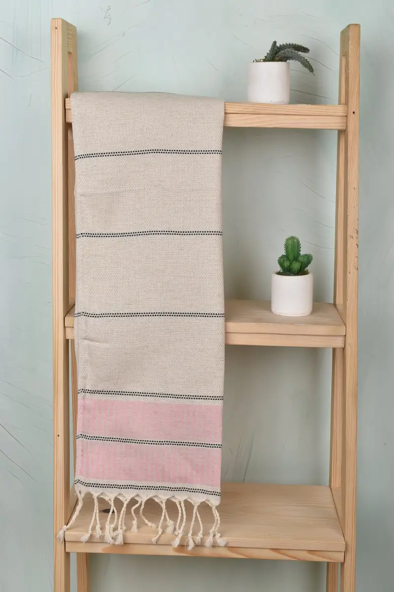 Bathroom Towels, Baby Boy Gift, Best Friend Gift, Guest Towel, 40x20 Linen Striped Towel, Summer Towel, Monogram Hand Towel, Spa Towel, Wedding Gift - 8