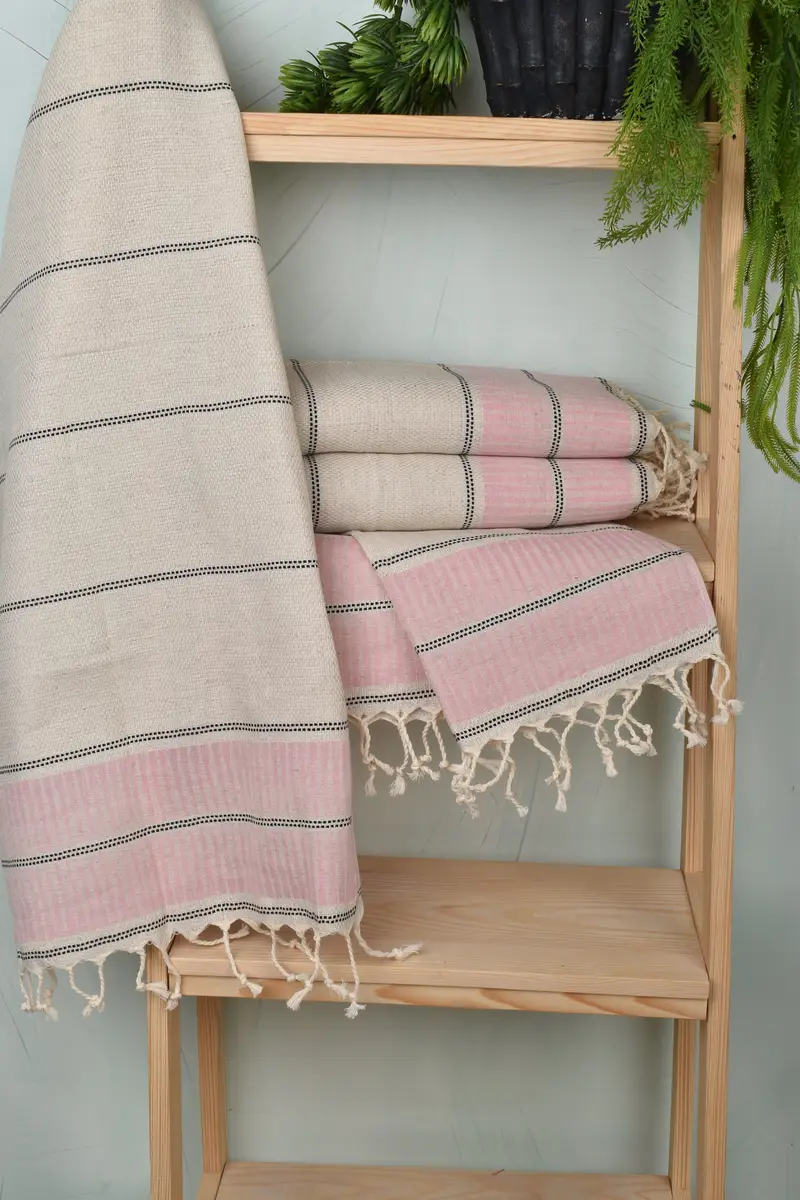 Bathroom Towels, Baby Boy Gift, Best Friend Gift, Guest Towel, 40x20 Linen Striped Towel, Summer Towel, Monogram Hand Towel, Spa Towel, Wedding Gift - 6