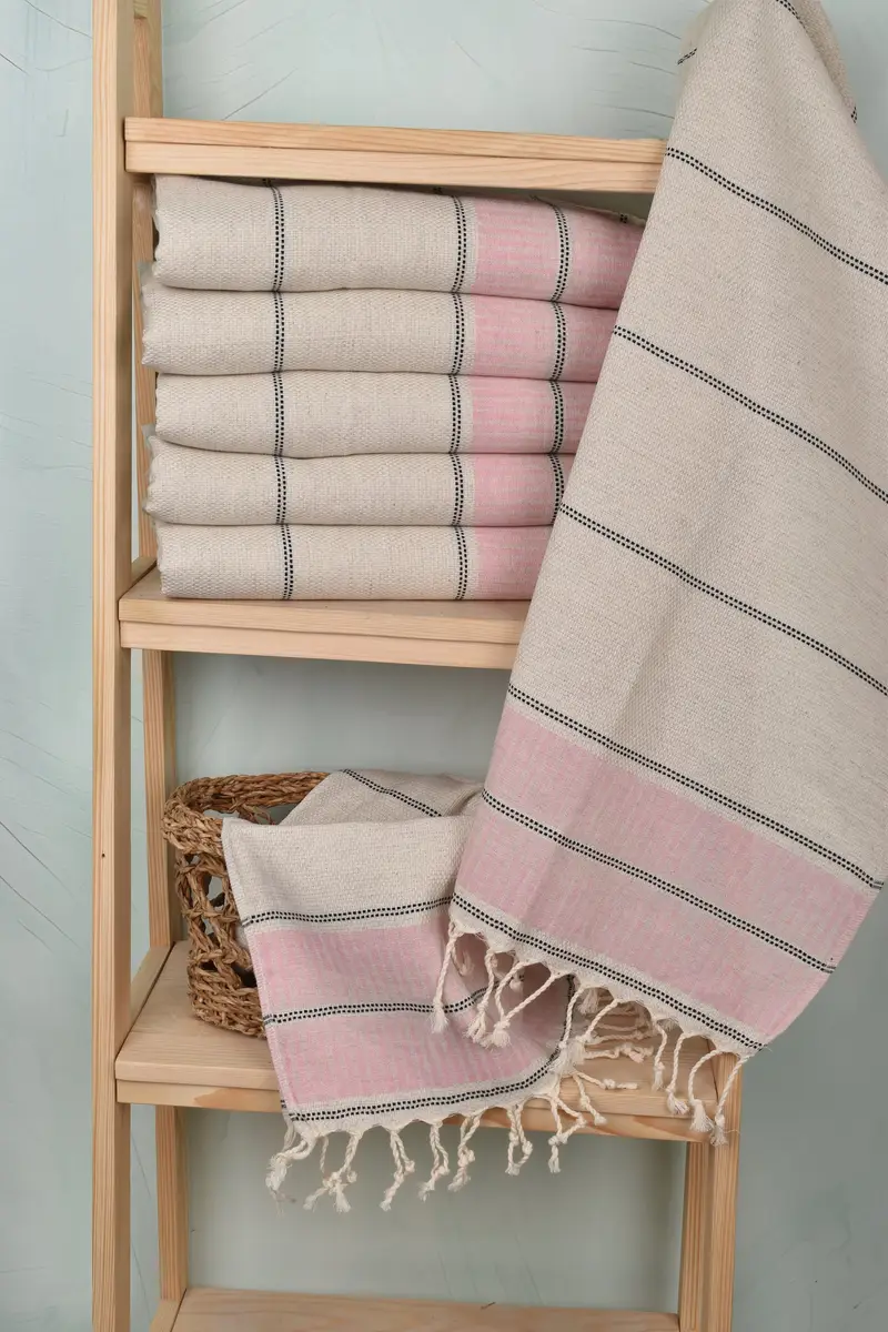 Bathroom Towels, Baby Boy Gift, Best Friend Gift, Guest Towel, 40x20 Linen Striped Towel, Summer Towel, Monogram Hand Towel, Spa Towel, Wedding Gift - 3