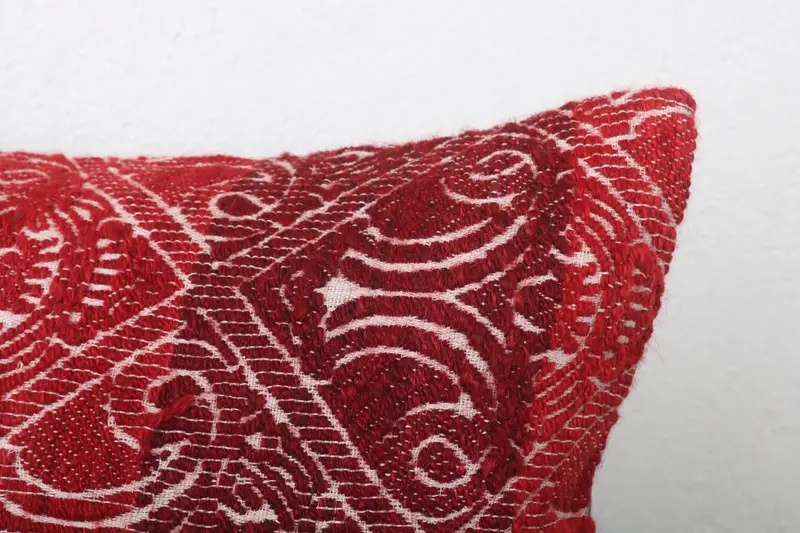 Boho Pillow Sham Cover, 12x24 Red Pillow Sham, Ethnical Kilim Rug Pillow, Pillow for Couch, Boho Chic Pillow Sham, Cushion Case - 5