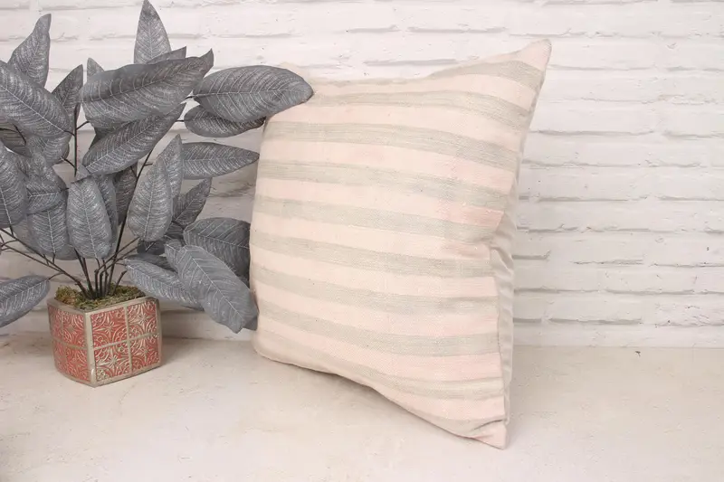 Kilim Pillow, 20x20 Pink Cushion Cover, Turkish Rugs Pillow Case, Pillow for Sofa, Lounge Throw Pillow Case, Cushion Case, Boho Pillow Sham Cover - 4