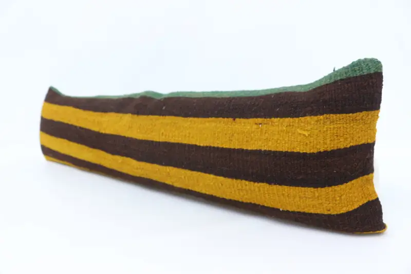 Tribal Pillow Case, Vintage Kilim Throw Pillow, 12x48 Yellow Pillow Case, Pillow Cover, Boho Pillow, Ethnical Kilim Rug Pillow - 4