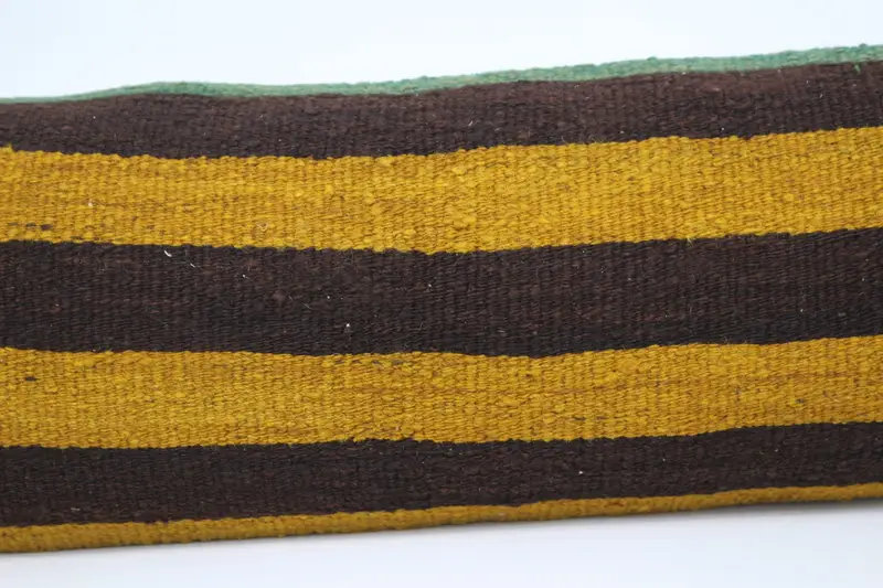 Tribal Pillow Case, Vintage Kilim Throw Pillow, 12x48 Yellow Pillow Case, Pillow Cover, Boho Pillow, Ethnical Kilim Rug Pillow - 2