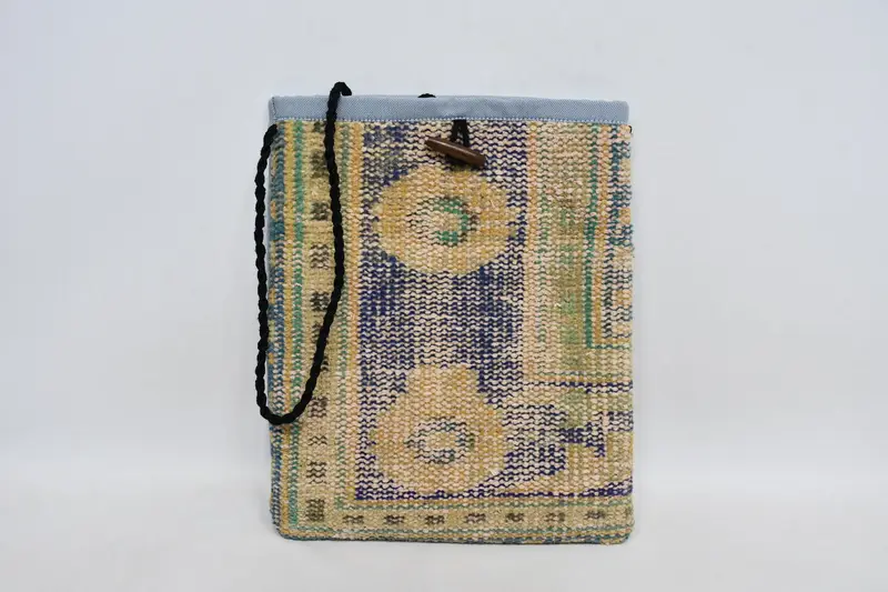 Bolso bandolera de lana con correa ajustable con motivo vintage, bolso Kilim
