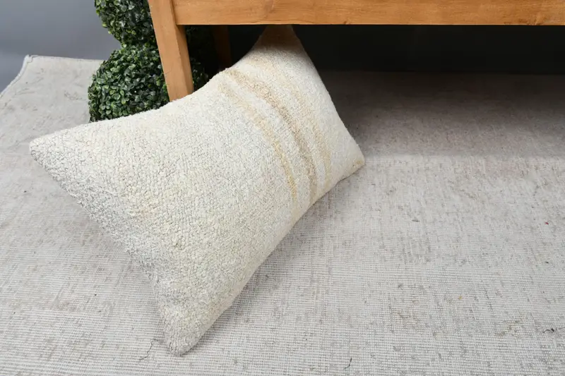 Kilim Cushion Sham, 16x24 Beige Cushion, Retro Cushion Cover, Bright Cushion Cover, Cushion Cover, Throw Kilim Pillow, Ethnical Kilim Rug Pillow - 7