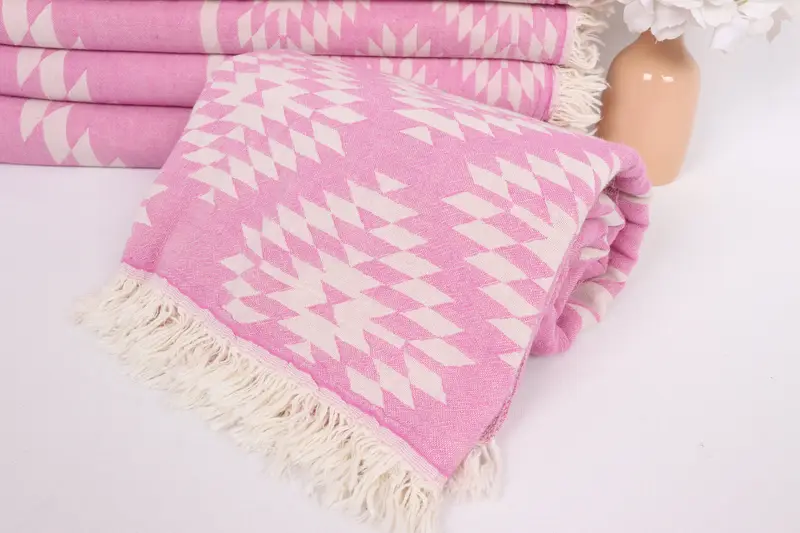 Gift For Her, Woven Blanket, 84x56 Cotton Kilim Towel, Turkish Beach Blanket, Housewarming Gift, Custom Wedding Gifts, Valentine Day Gift For Her - 4