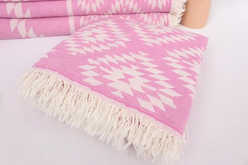 Gift For Her, Woven Blanket, 84x56 Cotton Kilim Towel, Turkish Beach Blanket, Housewarming Gift, Custom Wedding Gifts, Valentine Day Gift For Her - 5