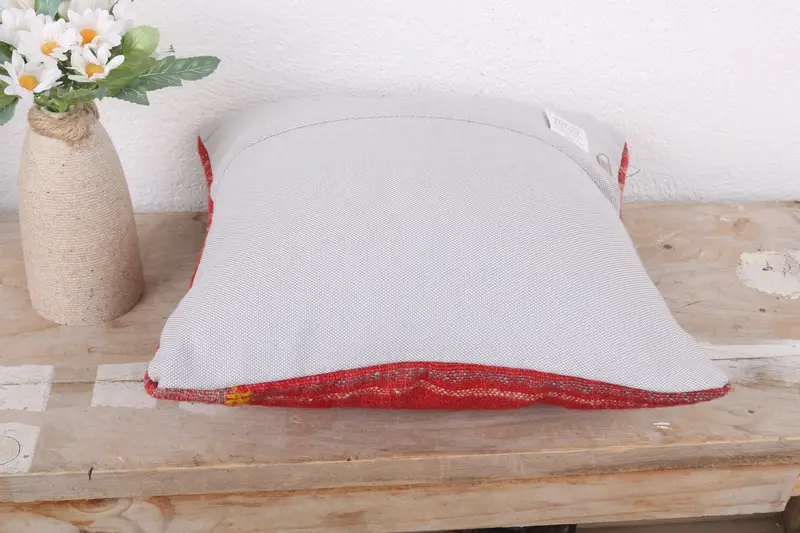 12x12 Red Cushion, Boho Pillow Sham Cover, Throw Kilim Pillow, Wholesale Cushion Case, Natural Pillow Case, Gift Pillow, Tribal Pillow, Pillow Cover - 7