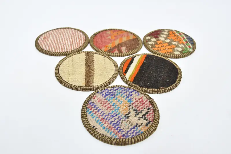 Bohem Yuvarlak Bardak Altlıkları, Kahverengi ve Bronz Bardak Altlıkları