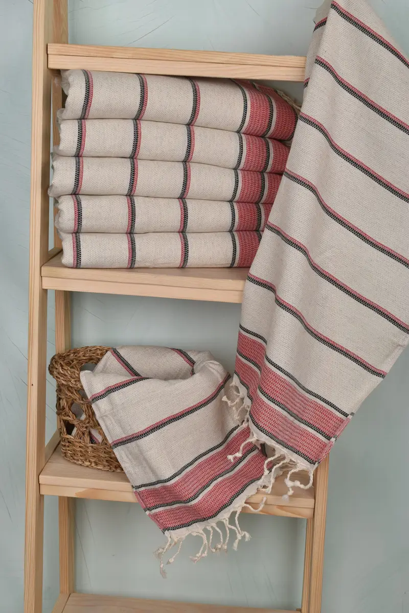 Custom Hand Towel, Turkish Hand Towel, Gift For Him, Custom Name Towel, Gift Towel, Summer Towel, Bathroom Towels, 40x20 Linen Striped Towel - 3