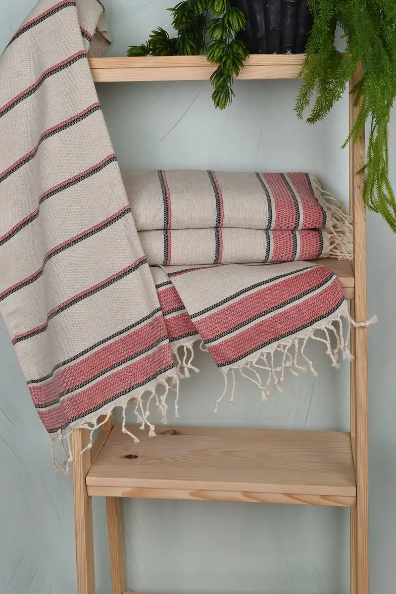 Custom Hand Towel, Turkish Hand Towel, Gift For Him, Custom Name Towel, Gift Towel, Summer Towel, Bathroom Towels, 40x20 Linen Striped Towel - 6